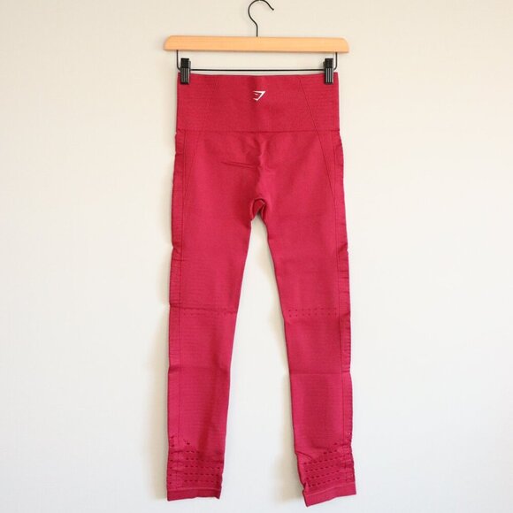 Gymshark Women's Pink Skinny Activewear Detailed Compression Leggings - Picture 2 of 10